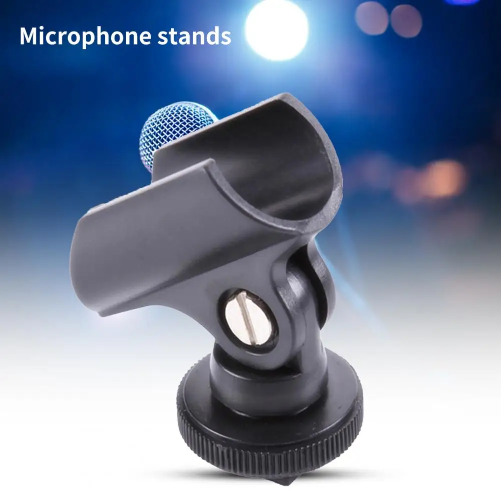 ABS Microphone Holder Portable Easy Installation Practical Desk Rotatable Handheld Microphone Riser with Hot Shoe