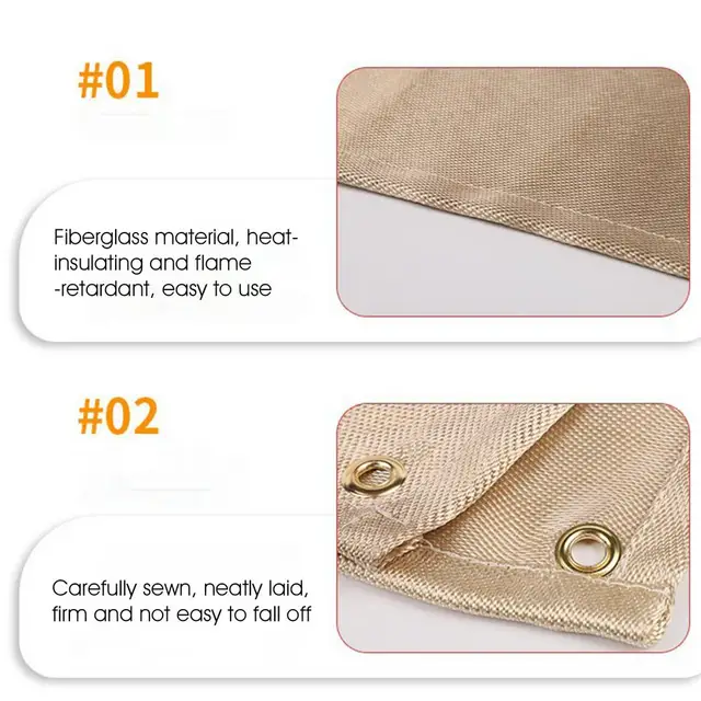 Coperta Ignifuga 50x50 Cm - Tessuto Resistente Al Fuoco Per Barbecue E Campeggio - Foto 5