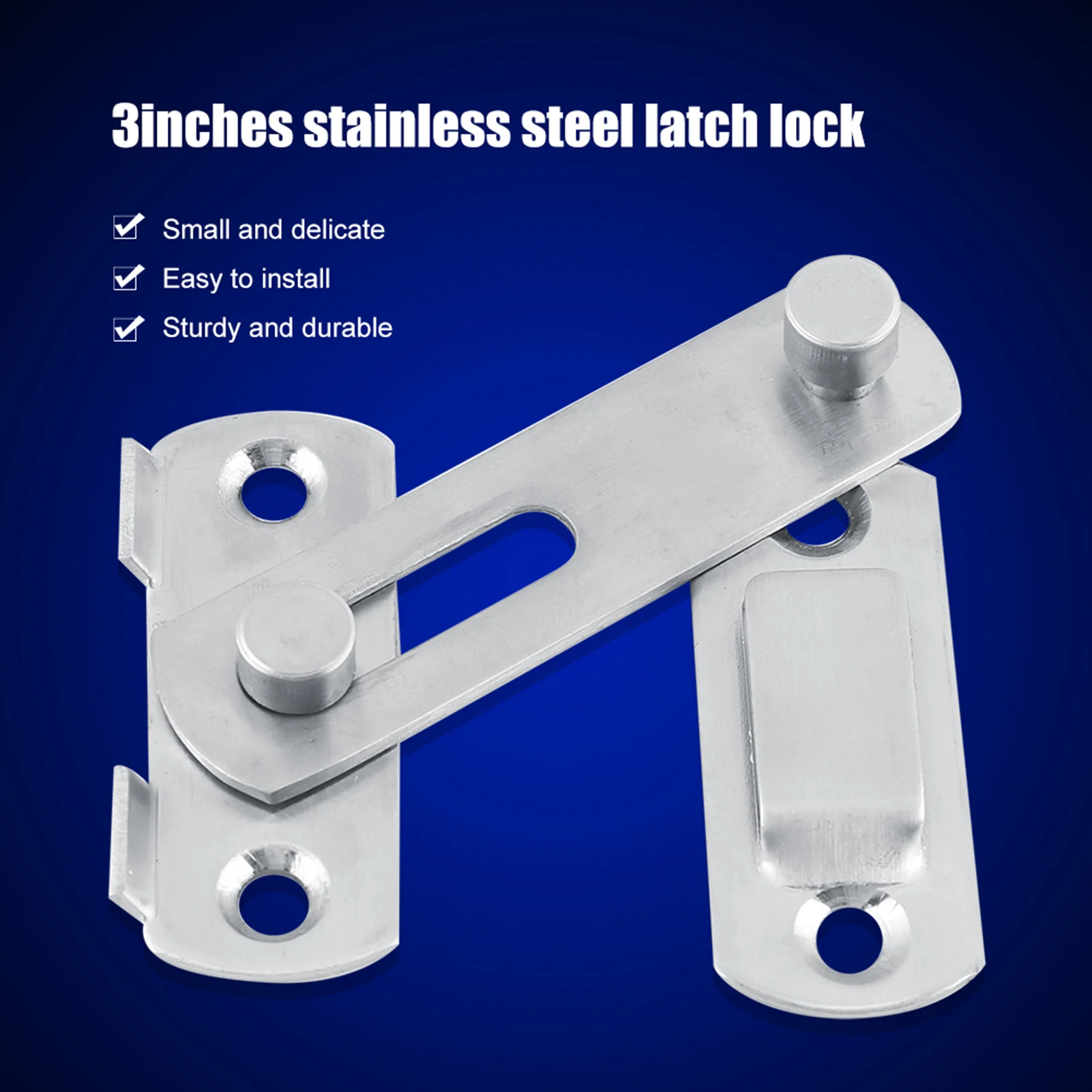Sliding Door Lock Anti Corrosion Hasp  Lock  Novel Stainless Steel Strong for Fitting Room for Bathroom for Drawer