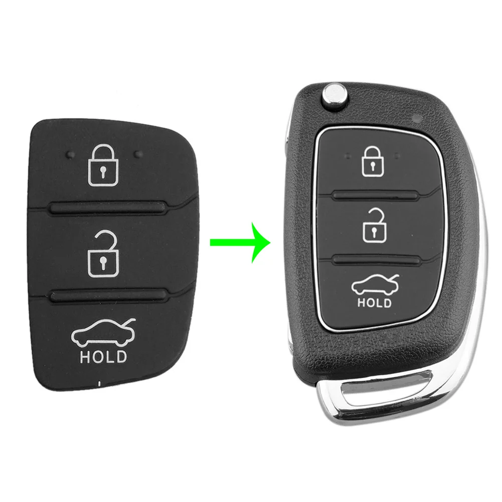 Key Case Fob Cover Key Cover Folding Car Key Shell Car Key Shell Car 3 Button Remote Key Fob Case Rubber Pad Hyundai i30 i35 iX20 Solaris Verna Kia RIO K2 K5 Sportage Flip Folding Key