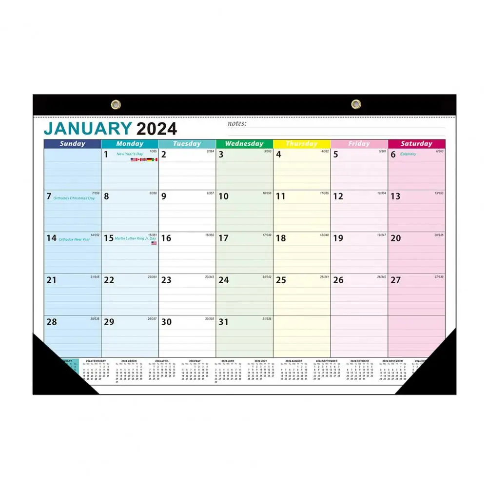Wall Calendar 2024 2025 Multifunctional English Calendar Printing 365