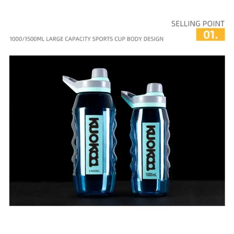 Leak Proof Water Cup Environmentally Plastic Water Bottles Sports Bottle 1/1.5L Large Capacity Travel Bottle Flip