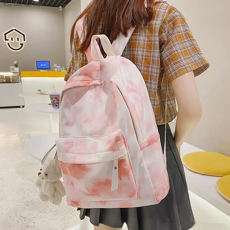 Women's Mochila 2024 New Travel Backpack Large Multi Color Popular Fashion Backpack Dipped Dyed Sweet Style