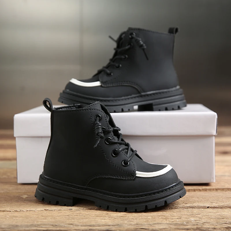 Korean Style Soft Leather Boots for Kids