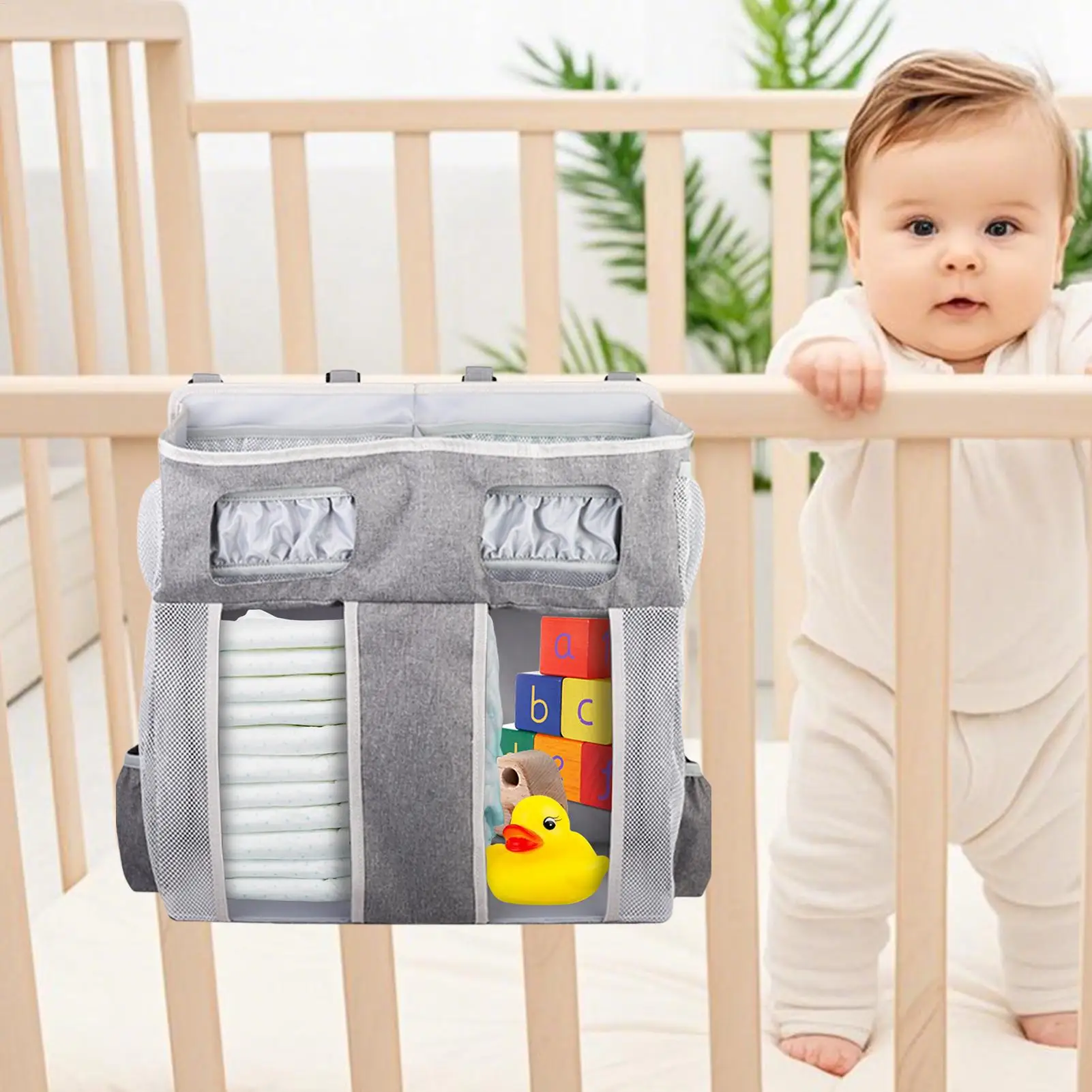 침대 옆 수납 정리함 대형 옥스포드  침대 정리 가방 방 포켓 스태커 대용량 옥스포드 기저귀 가방