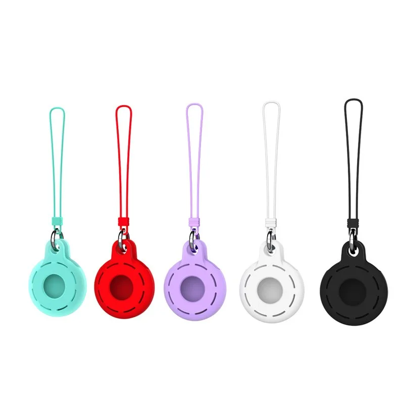 For Airtags Tracking Device Cover Anti Loss Dog Tracker Locator Airtag Silicone Portable Keychain for Apple Air Tag with Strap