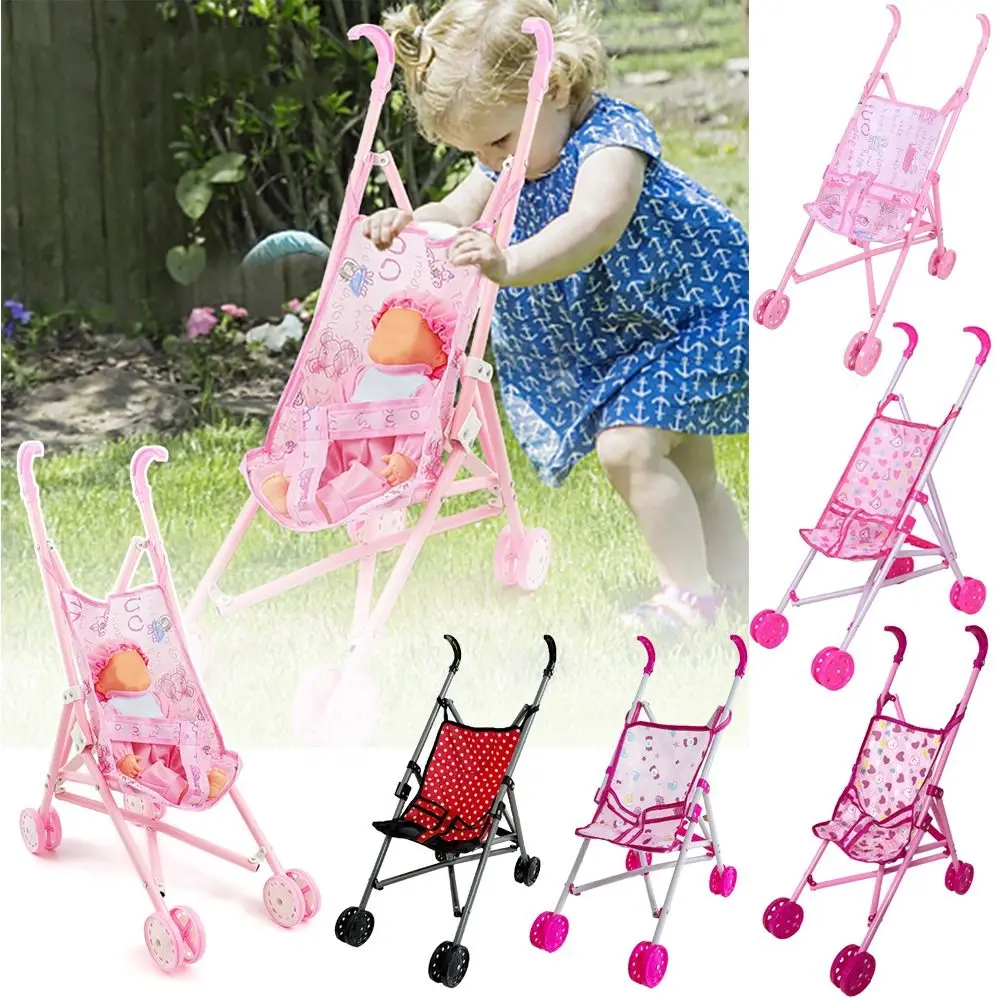 Foldable Multicolor Doll Stroller for Kids
