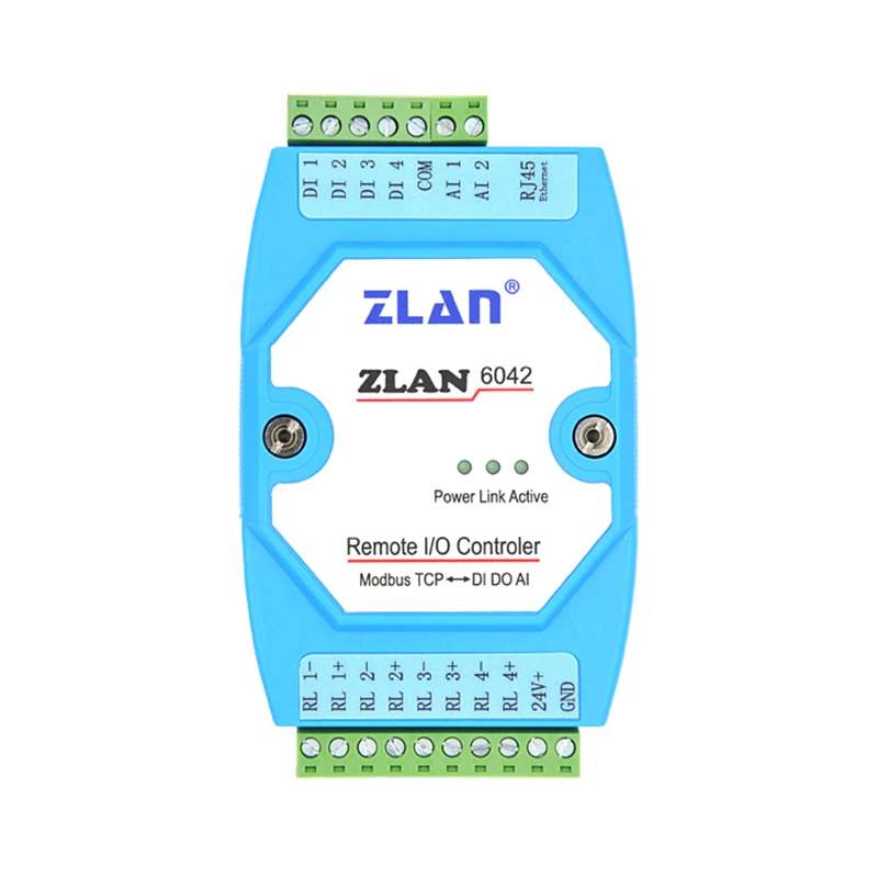 zlan6042-network-remote-ethernet-rj45-port-io-controller-modbus-tcp-rtu-4-channels-a-d-acquisition-i-o-module