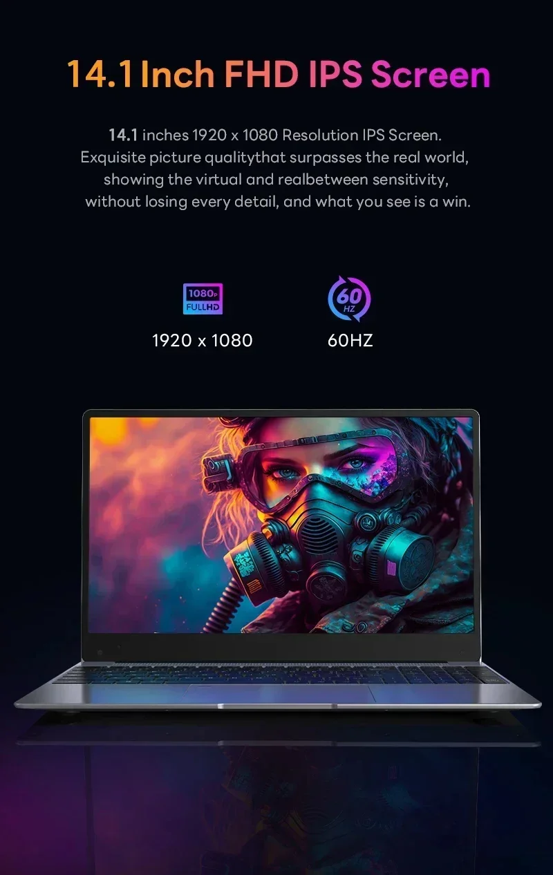 LENO 2025 NEW 14.1 inch Portable Laptop Intel N97 32GB 2TB Windows 11 Gaming Computer PC Gamer office Notebook 1920*1080 HD