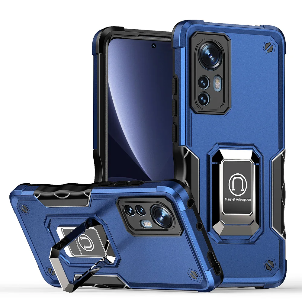 KEYSION Shockproof Armor Hülle für Xiaomi 12 12X 12 Pro, Silikon+PC-Ring, Standfunktion, Handyhülle für Xiaomi Mi 12S Pro_voghion.com