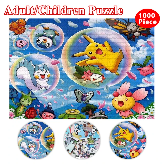 Pokemon Cartoon Jigsaw Puzzle 35/300/500/1000 Pieces Cardboard/wooden  Pikachu Puzzles Game for Adults