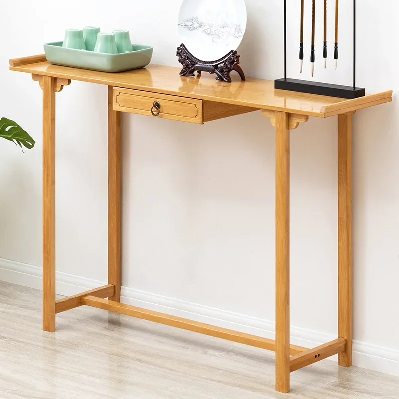 Retro Charm Side Table Simple Elegance Buddha Hall Furniture Versatile Drawers Dual Color Options Offering Table Incense