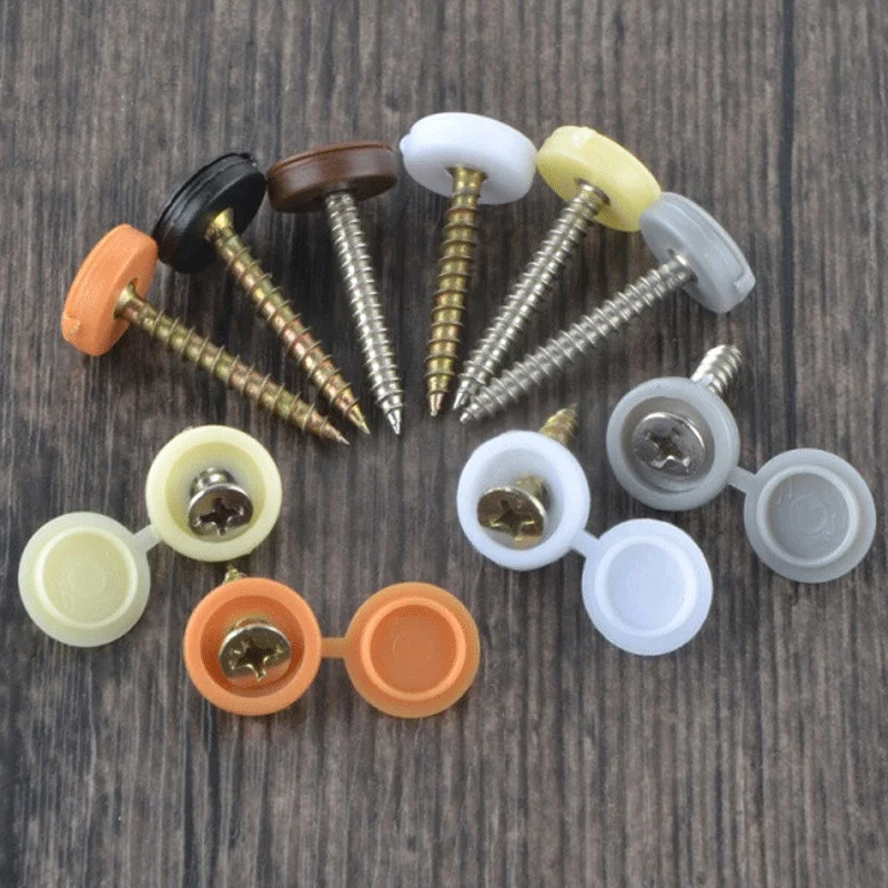 30-200Pcs Cover Fold Snap Protective Cap Hinged Plastic Screw Cap Button for Car Furniture Decorative Nuts Cover Bolts Hardware