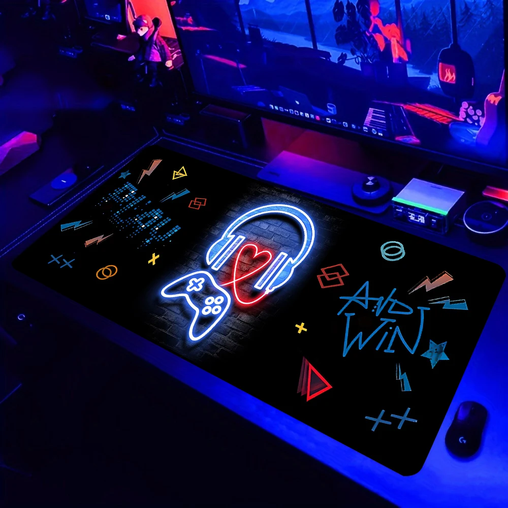Gamepad Pattern Mouse Pad Large Gaming Mousepad XXL Gamer Keyboard Pads Office Laptop Desk Mats Non-Slip Rubber Home Table Mat