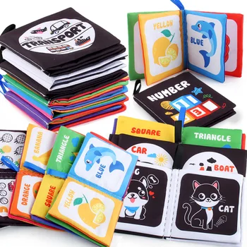 Baby Cloth Book for Newborns 0-12 Months Soft 3D Book Animal Traffic Cognitive Montessori Early Educational Toys for Kids Gift