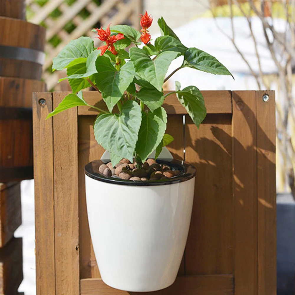 Wall-mounted Flowerpot Automatically Absorb Water Lazy Plastic Large For Soil Hydroponic Plant Garden Balcony Home Office Decor