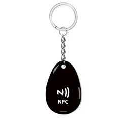 Smart NFC Epoxy Tag Keychain for Instant Contact and Payment Sharing (NFC Black)