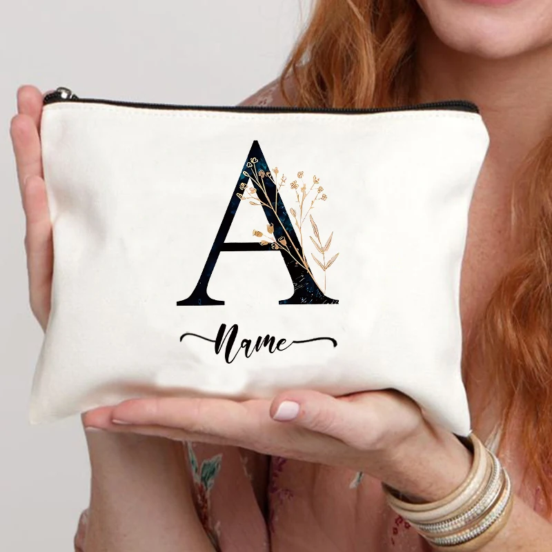 Custom Name Minimalist Makeup Bag - Personalized Gift