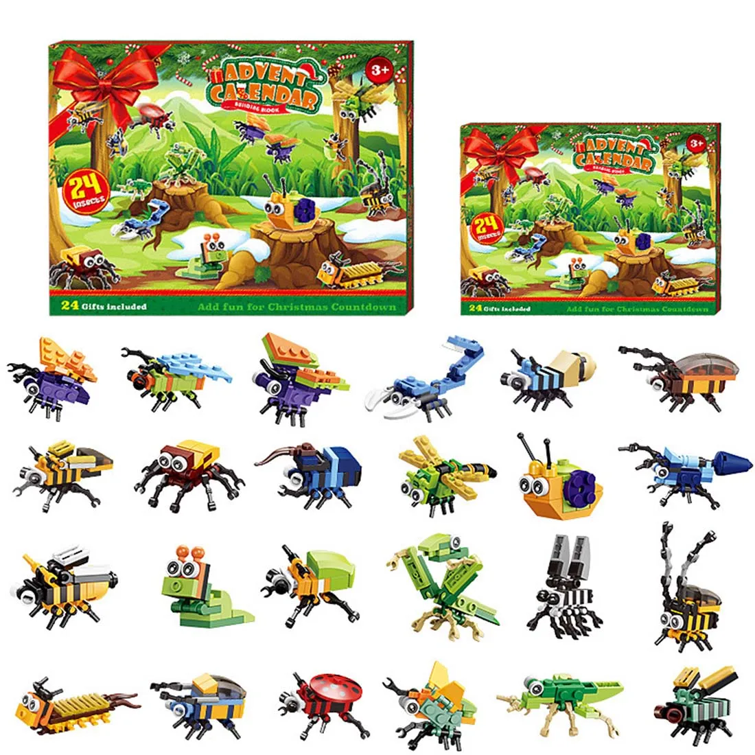 

24in1 Advent Calendar Classical Insect Animal Series Transformation Set DIY Building Blocks Toys For Kids Educational Toys