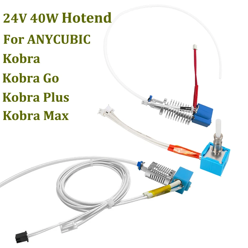 Kobra-hotend Cabeça de Impressão Hot End Peças de Impressora 3d Aquecedor de Cartucho para Anycubic go Kobra Plus Max J-cabeça Hotend 24v 40w