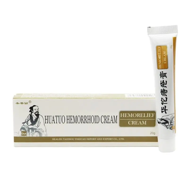 Pomada para hemorróidas hua tuo, 3 peças, hemorróidas internas e externas, fórmula mista de plantas, essência de ervas, alívio de coceira, 20g