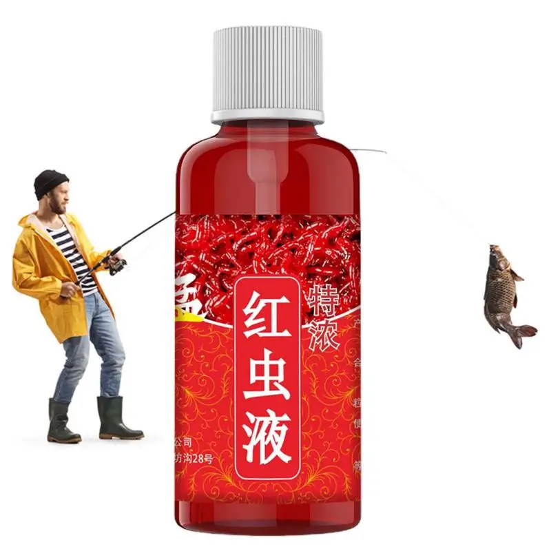 60ML Red Worm Liquid Fish Attractant High Concentration Additive Fish Bait Trout Cod Carp Bass