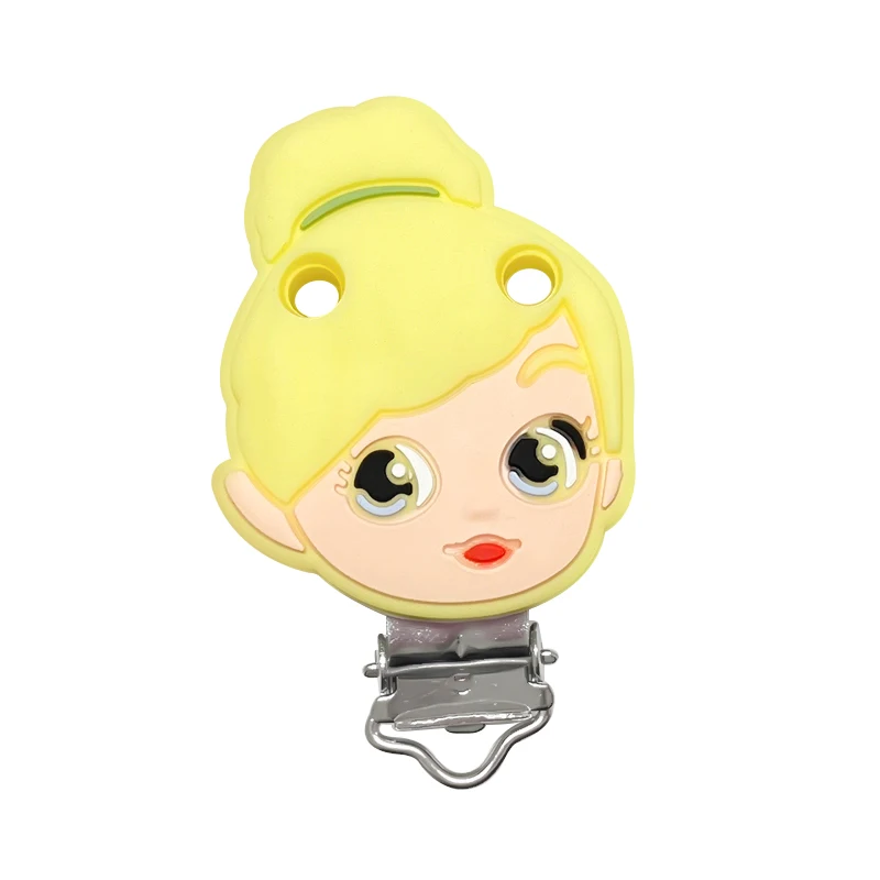 5pcs Silicone Winnie Mickey Minnie Clip bear DIY Baby Teething Teether Necklace Bead Tool Nurs Gift Accessories