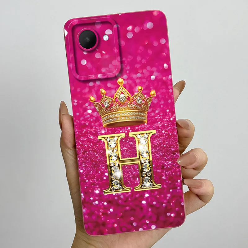 Crown Letters Soft Case with Camera Protection - Stylish Back Cover