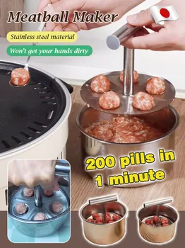 Stainless Steel Meatball Making Tool Meatball Making Mold Kitchen Extruded Meatball Making Tool Meatballs Maker Colorless Dura