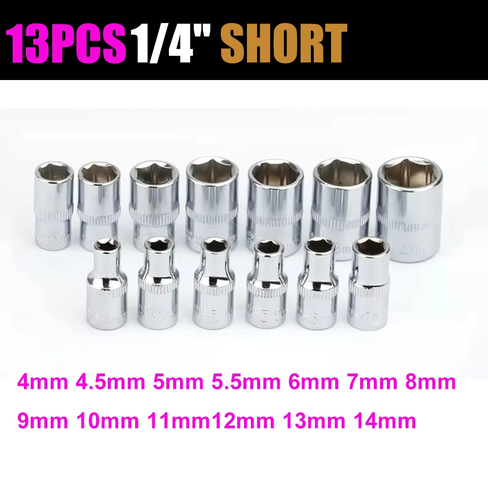1/4 Zoll Antrieb 4 4,5 5 5,5 6 6,5 7 8 9 10 11 12 13 14mm Ratschenschlüssel Steckschlüssel Doppelendiges Handwerkzeug – Detail 7