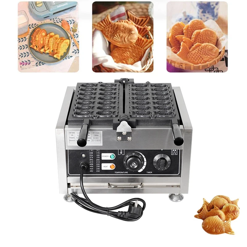 

Commercial Mini Fish Shaped Waffle Maker Electric 14pcs Small Taiyaki Pan Cake Machine Taiyaki maker Machine Pan Equipement