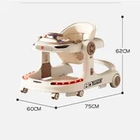 Trotteur pour bébé 4 en 1, hauteur réglable, jouet anti-renversement, centre d'activité pliable pour nourrissons de 6 à 18 mois 3