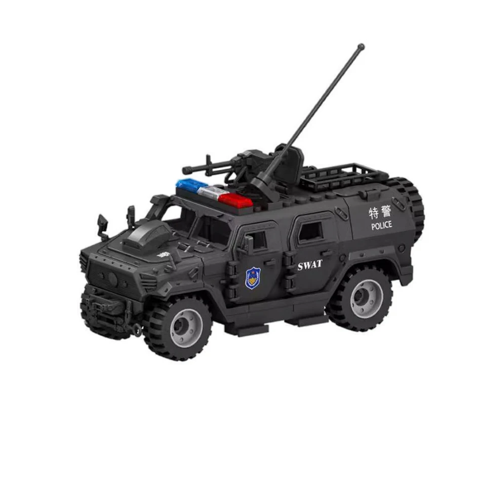 SWAT Armored Vehicle Building Block Set with Weapons and Soldier Figures