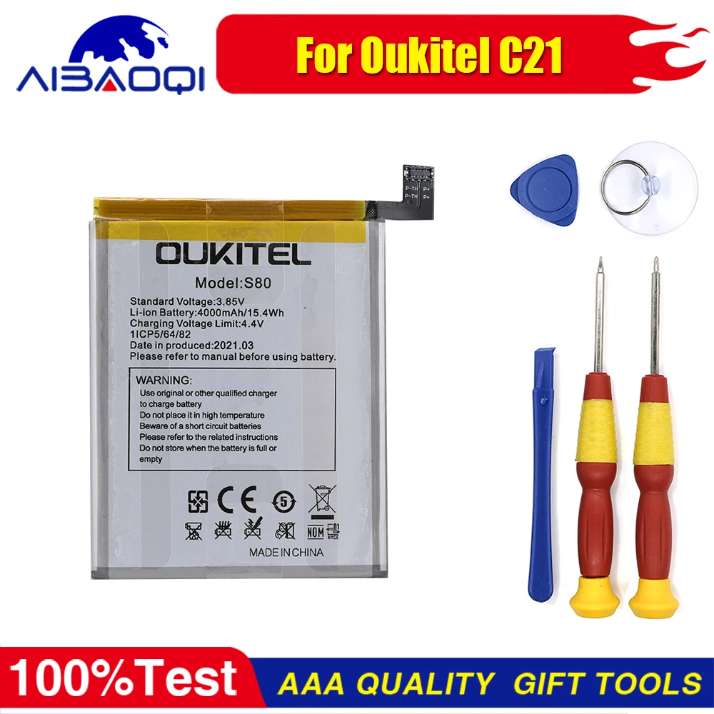 

100% Original Oukitel C21 Battery High Capacity 4000mAh Battery Backup Replacement For Oukitel S80 Smart Phone