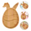 Easter Serving Dishes Rabbit Tray Candy Wooden Bunny Platters Khaki Holiday Charcuterie Board Child 3