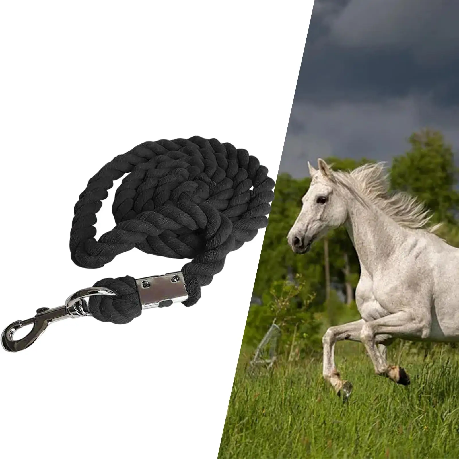 Horse Lead Rope Bolt Snap Clip Soft Durable for Livestock Horse Leading Rope