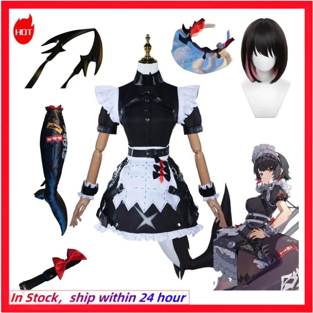 

Game Zenless Zone Zero Ellen Joe Cosplay Costumes Maid Uniform Dress Wig Suit Accessories Halloween Play Carnival Clothing