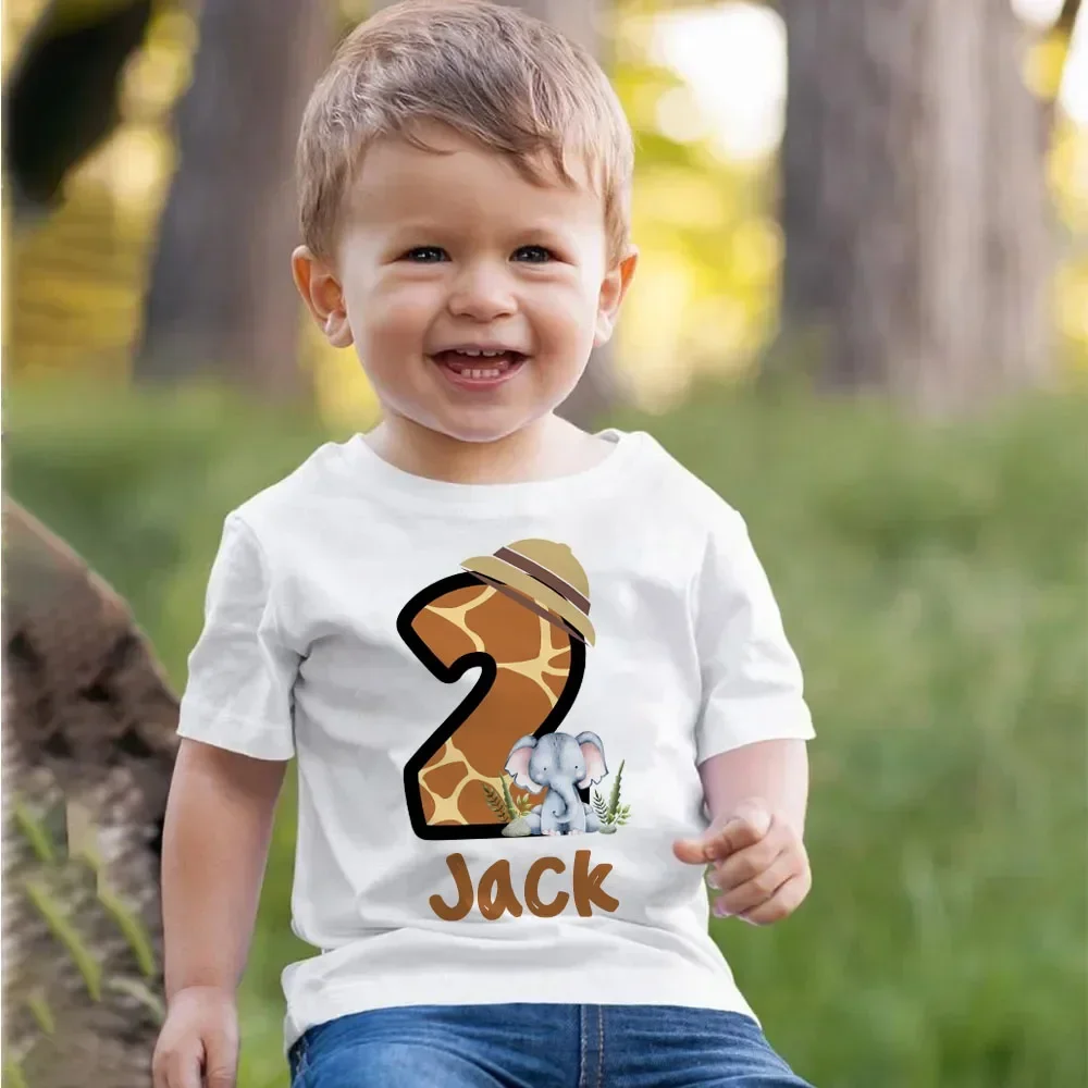 Camiseta de cumpleaños personalizada para niños y niñas, ropa salvaje de  fiesta con temática salvaje, Animal con nombre, 1-12 años - AliExpress