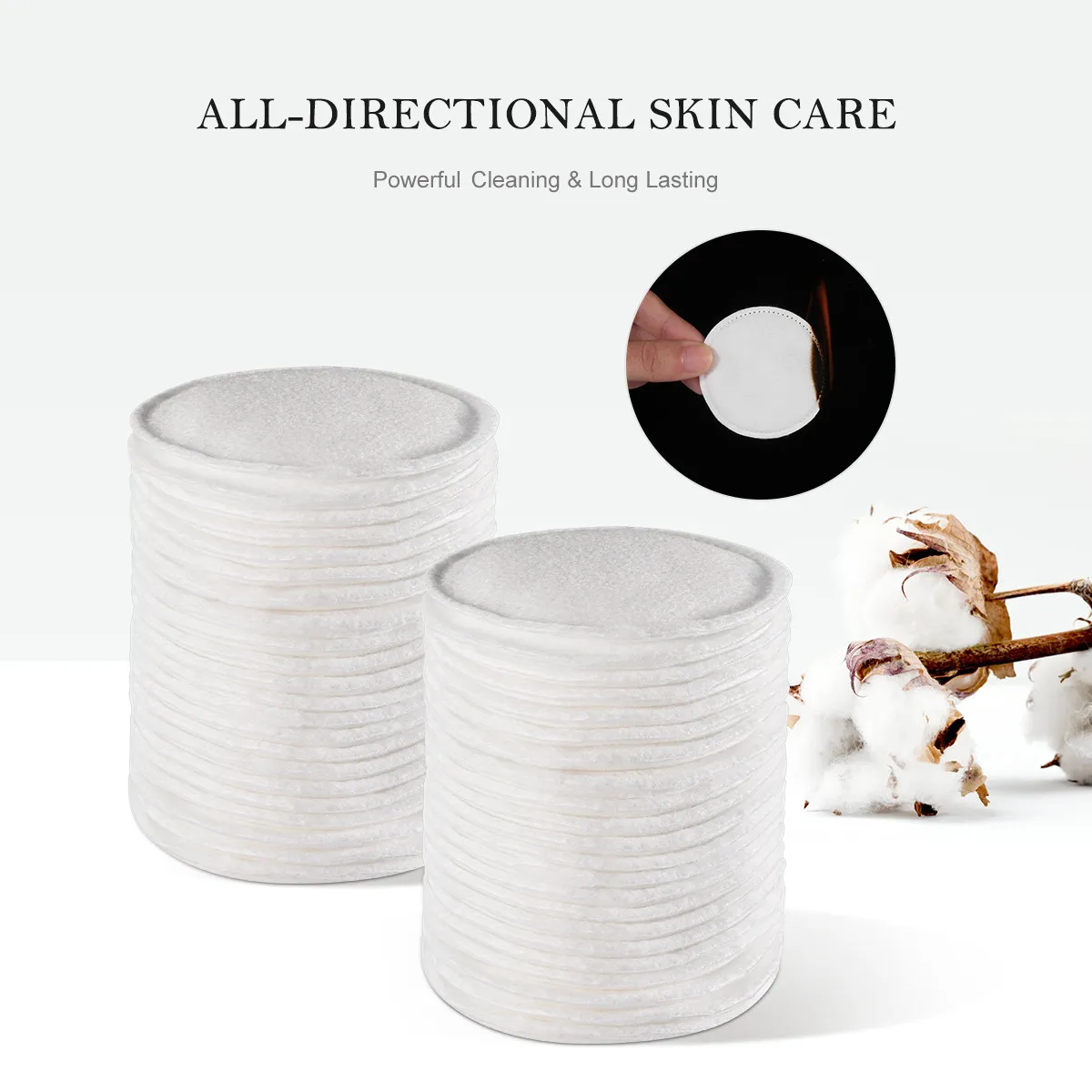 200Pcs 두꺼운 페이셜 코튼 패드 부드러운 피부 친화적인 메이크업 리무버 라운드 페이스 데일리 스킨케어 메이크업을 위한 대형 코튼 패드