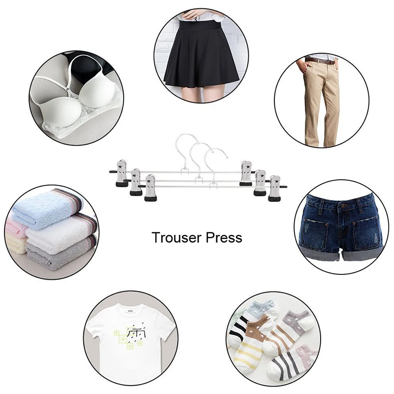 Pants Racks Wind Proof Multi-purpose Skirt Racks 10pcs For Clothes Drying Trousers Wardrobe Clip Anti-slip Clothes Hanger