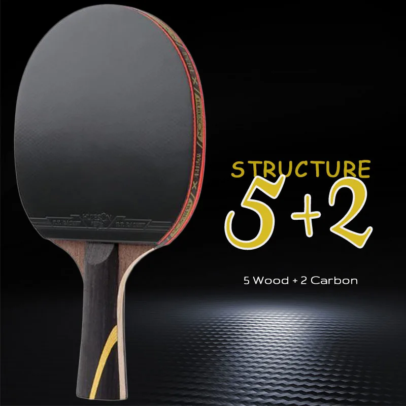5/6 Star Table Tennis Racket Huieson Carbon Offensive Ping Pong Racket Paddle with Cover Bag table tennis racket