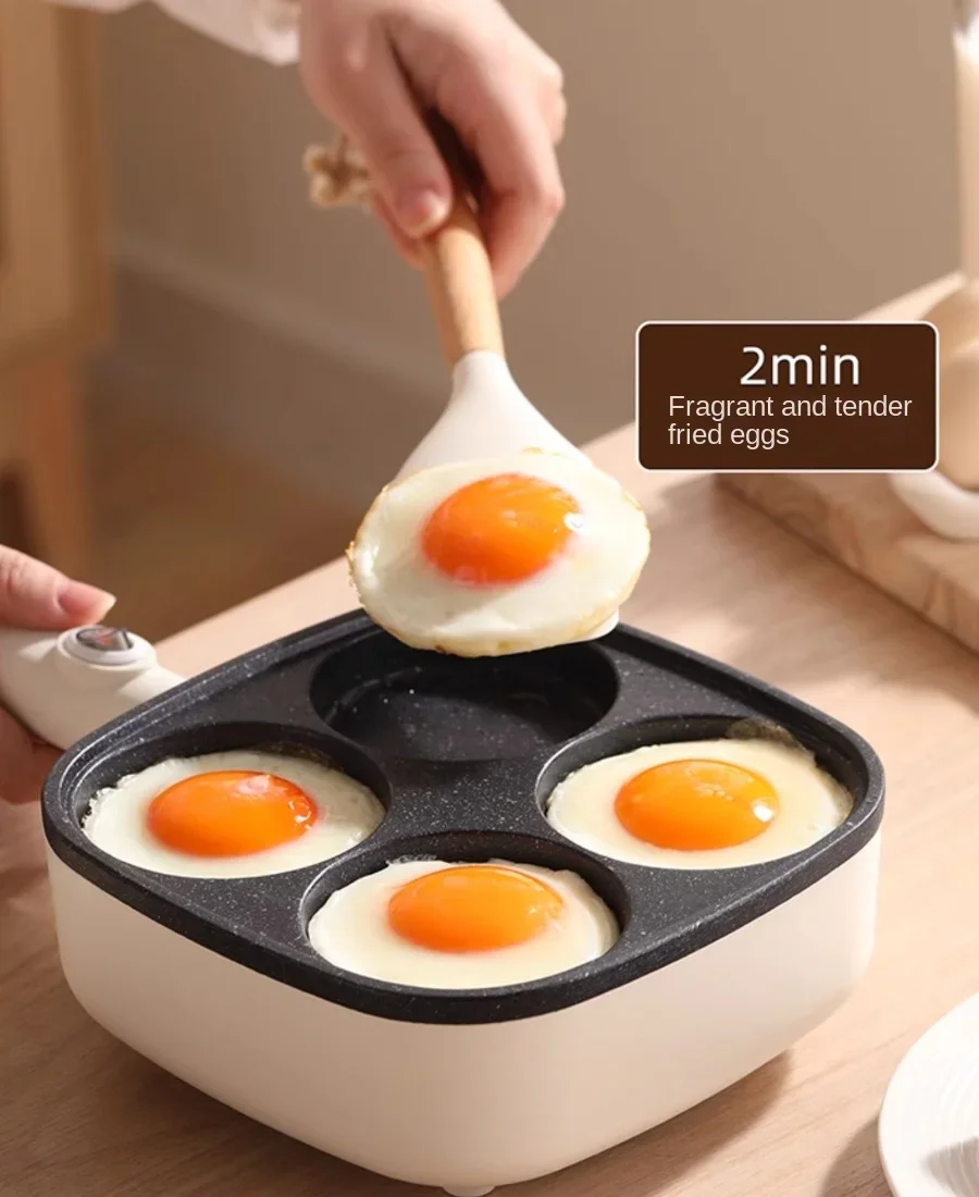 220V Egg Burger Pan Frying Plug-in  Flat Bottomed Machine Commercial  Household Breakfast Pan Four Hole And Three In One Machine 3