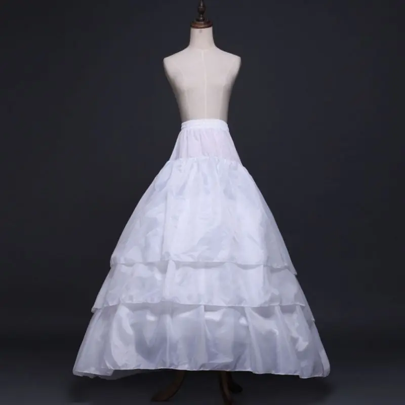 

4 Style White A-Line Vintage Hoop Long Crinoline Petticoat Wedding Dress Slip Underskirt Fishtail Trailing Tiered Ruffles