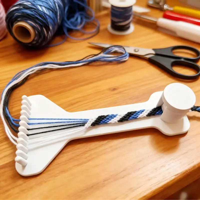 DIY 로프 땋기 랙 미니 수제 공예 직조 도구 플라스틱 조절 가능한 직조 장난감 전통 직조