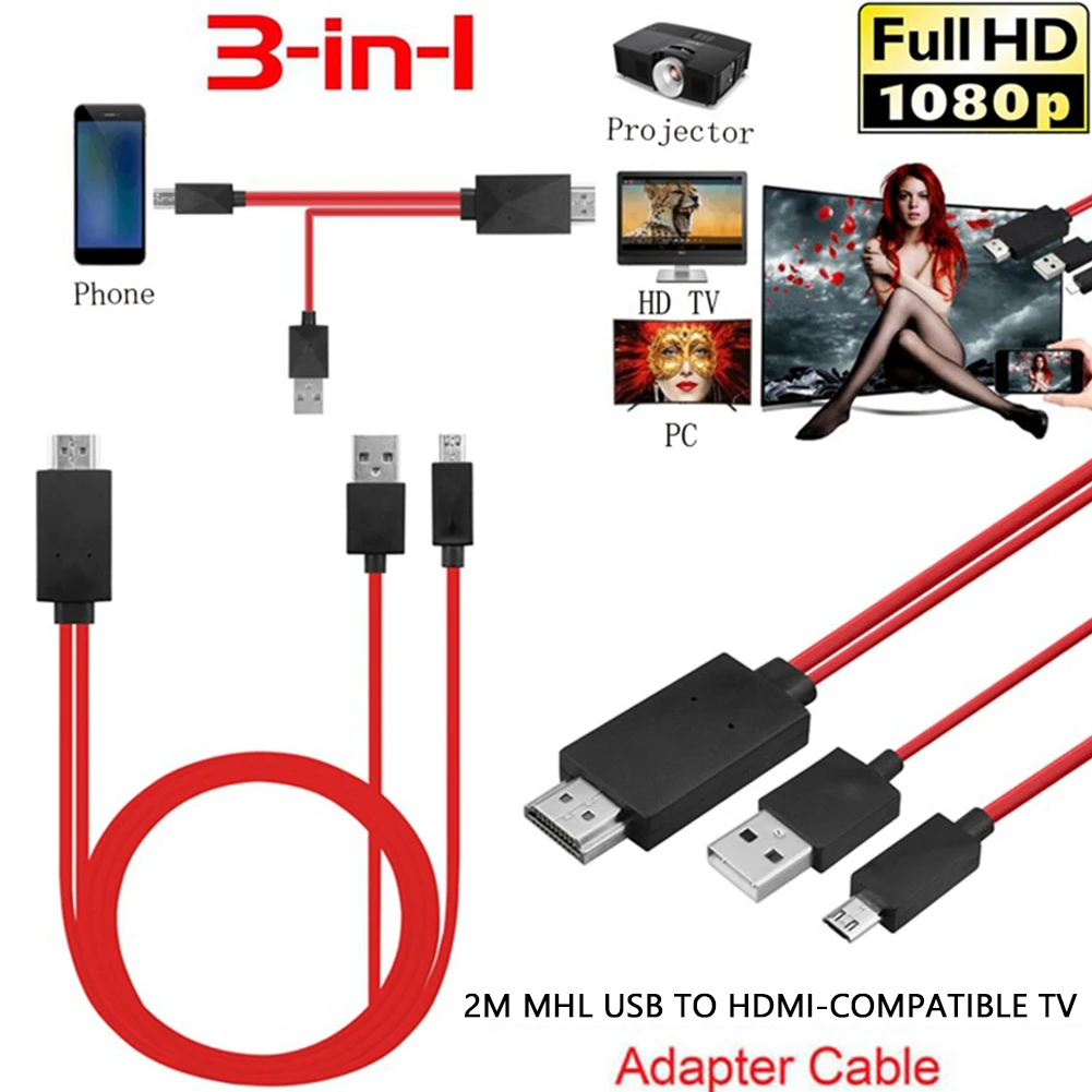 Cable MHL micro USB en HDMI, 2,0 m - All Spares