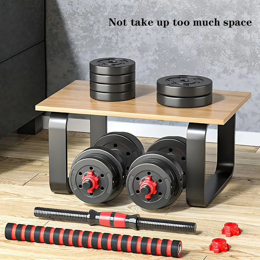 30lbs(15lbs*2) Adjustable-Dumbbells-Sets,Free Weights-Dumbbells Set of 2 Convertible To Barbell A Pair of Lightweight for Home G