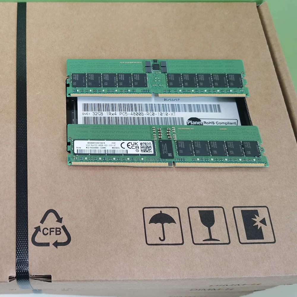 メモリー SAMSUNG DDR5 ECC Unbuffered 32GB Samsung 32GB DDR5 5600MHz PC5-44800 ECC RDIMM 1Rx4 (EC8 10x4