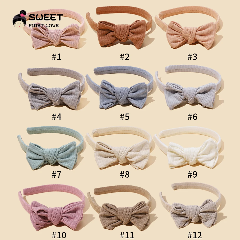 Baby Accessories For Newborn Toddler Kids Baby Girl Boy Headband  Solid Color Hairhoop Simple  Atmospheric Bow Hair Accessories - 6