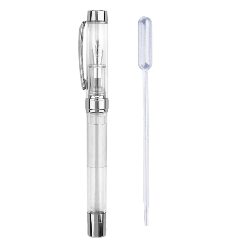 Acrylic Fountain Pen Transparent Pen Barrel Remove to Refill Calligraphy Ink Pen 5