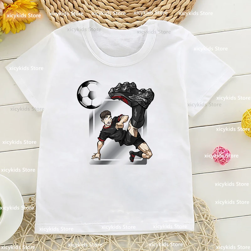 

Newly Boys T-Shirt Funny Football Anime Printed Children'S Clothing Tshirt Casual HipHop Boys Clothing White Shirt Top Wholesale